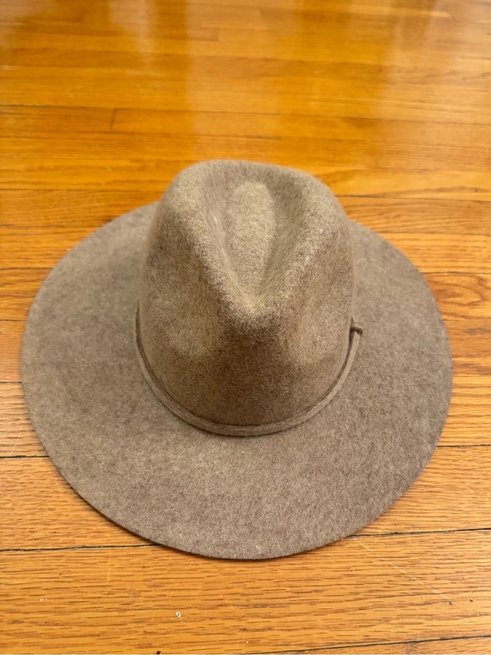 J.CREW Wide Brim Women’s Brown Solid Wool Felt Fedora Hat, Size S-M